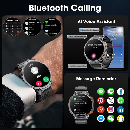 Waterproof Smartwatch Bluetooth Call Fitness Tracker Heart Rate Sleep Monitor - Picture 4 of 13
