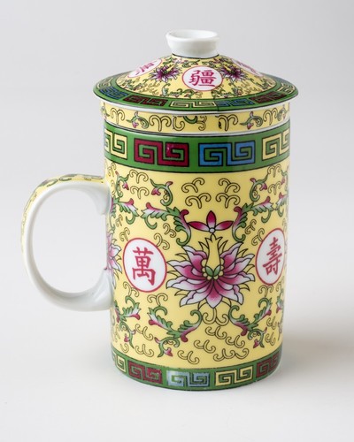 Asiatisch Orientalisch 4 Stück Teeei Becher mit Deckel Keramik Kaffeetasse - Bild 3 von 10