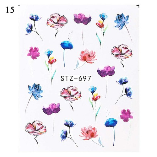 1Pc Nail Sticker Decal Flower Water Transfer Slider Manicure Nail Art Decoratio^ - Picture 27 of 36