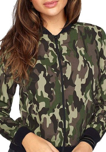 AJC Damen Blouson Jacke Camouflage Army Look Khaki 34 L5152 - Bild 3 von 3