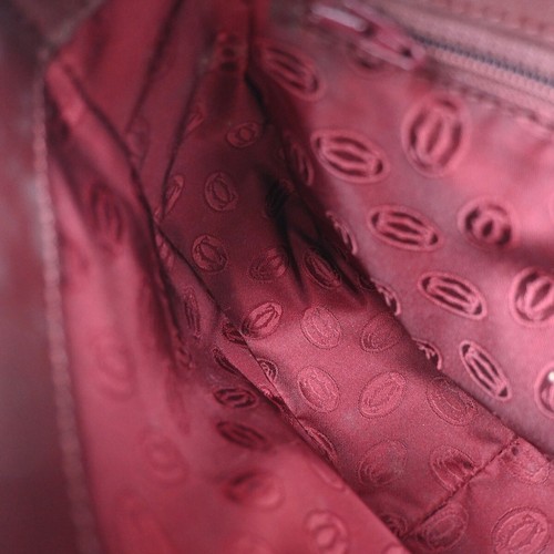 MUST DE CARTIER 2C Logo Shoulder Bag Leather Red GHW Italy 33EE831 - Imagen 12 de 15