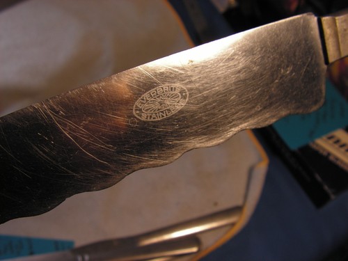 Vintage 13" Scalloped Edge Klinge Messer EVERBRITE rostfrei gewellte Klinge Brotmesser - Bild 3 von 5