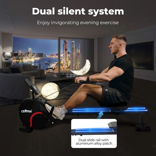 Centra Magnetic Rowing Machine 16 Resistance Quiet Fullbody Exercise Bluetooth - Picture 7 of 11