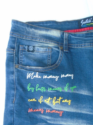 Pantalone Jeans Uomo Switch Distressed Slim Taper Fit Taglia 40x32 Blu - Foto 6 di 7