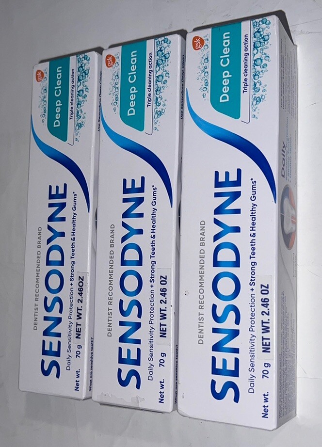 Sensodyne Toothpaste EXPIRES 7/2026 Triple Whitening 2.46 oz Deep