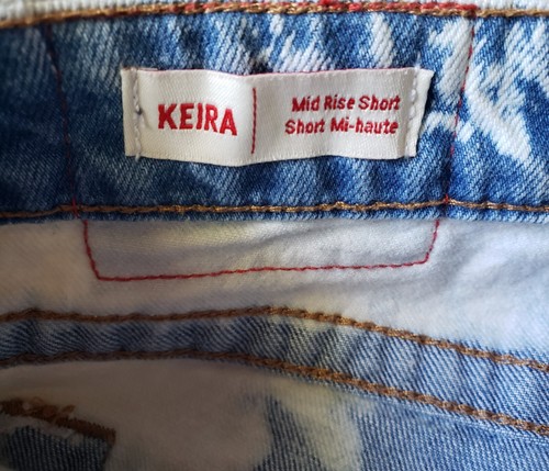 ♡TRUE RELIGION Keira Tie-Dye Blue/White Fringe Hem Mid-rise Shorts, SZ 27, EUC - Picture 15 of 18