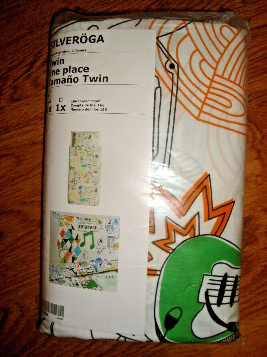 NEW IKEA Silveroga Teens TWIN Duvet Cover w PC Retro Design Music