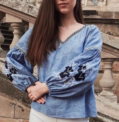 Sold Out~ Zara Bloggers Favourite Bohemian Linen Mix Puff Sleeve Embroidered Top - 第 4/8 張圖片