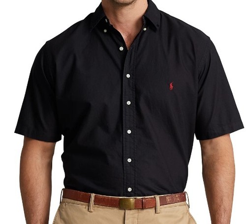 POLO RALPH LAUREN SIZE 2XL 3XL 4XL 5XL WHITE BLACK SHORT SLEEVED COTTON SHIRT - Picture 8 of 31