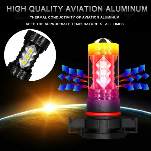 2x 5202 H16 9009 Amber Yellow LED Bulbs Fog Driving Light Super Bright - Picture 10 of 12