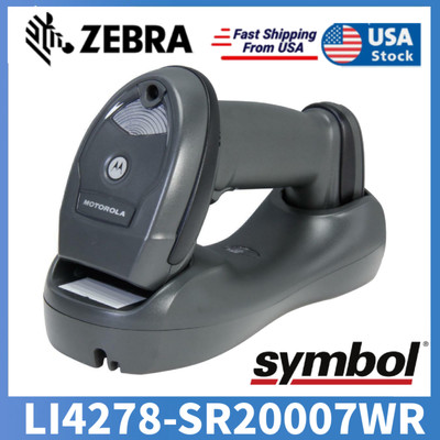 Zebra Symbol LI4278-SR20007WR Bluetooth 1D Handheld Barcode Scanner W/USB Cable