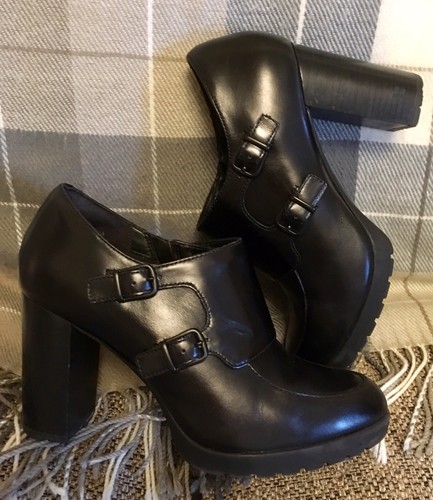 6 Block Tamaño de Botines Impresionantes H cuero de Zapatos Clarks negros 5 Artisan mujer q7nStn4