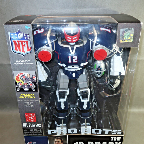Figura de acción de fútbol americano robot Tom Brady #12 de los New England Patriots de la NFL Pro-Bots de 12" - Imagen 5 de 16