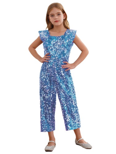 Girls Special Occasion Dress Dazzling Sparkly Outfit Fashion-forward Jumpsuit - Picture 53 of 64
