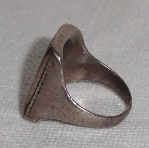 Vintage Herren Ring ~ Indianer ~ Malachit Inlay ~ Größe 9,5 - Bild 4 von 9