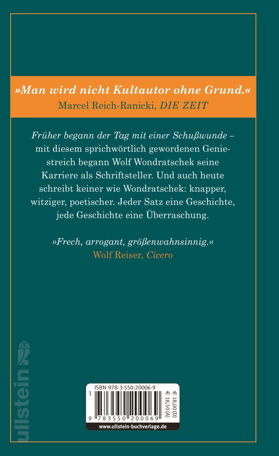 Thumbnail - Wolf Wondratschek | Früher Begann Der Tag Mit Einer Schußwunde | Buch
