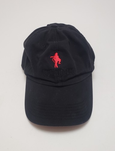 Mens Captain Morgan Black Red Lettering Adjustable Baseball Cap Hat One Size  - Picture 1 of 5