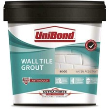 UniBond UF Anti-Mould Wall Tile Grout 1.38kg Ready Mixed Waterproof 3.2 m2 Beige