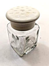 Vintage UPJOHN Unicap Clear Glass Bottle White Plastic Top 2.2"