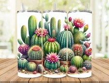 OLLAS DE BARRIL DE CACTUS SOUTHWEST VASO DELGADO DE ACERO INOXIDABLE DE 20 OZ CON PAJITA