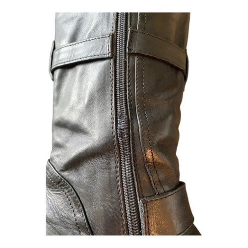 Alberto Fermani Rare Black Leather Buckle Hardware Nero Moto Riding Boot Sz 36.5 - Picture 7 of 15