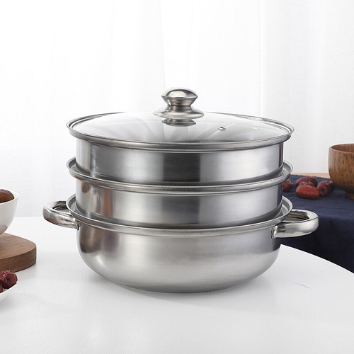 3-Schicht Dampfgarer Edelstahl Induktion Dampfgarer Küchenserie Kochgeschirr - Bild 4 von 12