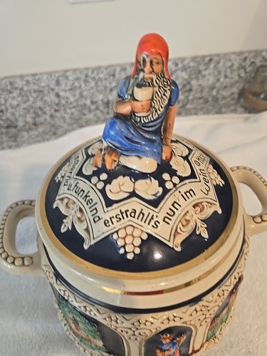 Vtg Gertz German Tureen Ceramic Decorative Lided Cookie Jar Multicolored  - Picture 5 of 9