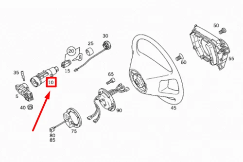 NUEVO INTERRUPTOR ENCENDIDO ARRANQUE MERCEDES-BENZ SL R129 A2104601597 OEM - Imagen 4 de 12