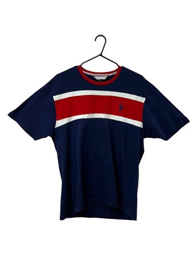 U.S. POLO ASSN. Navy Stripe T-Shirt, Size M, Used Excellent Condition