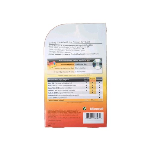 Microsoft Office 2010 Home and Business Product Key Card (PKC) Lifetime License - Picture 4 of 5