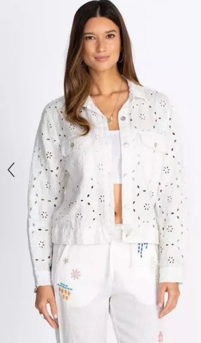 JOHNNY WAS ALANAH CROPPED JACKET Womens Small Eyelet Bohemian