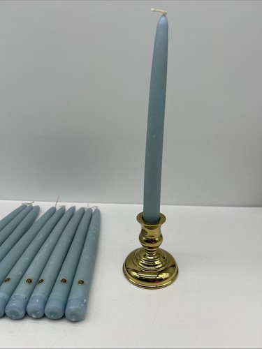 VTG Colonial Candle Cape Cod Qty 10 Taper Candles Light Blue 10” CCCC Dipped Wax - Picture 8 of 11