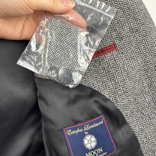 Chaqueta Blazer Brook Taverner Moon Tweed Para Hombre 42S Gris Espiga Deportes - Imagen 10 de 16