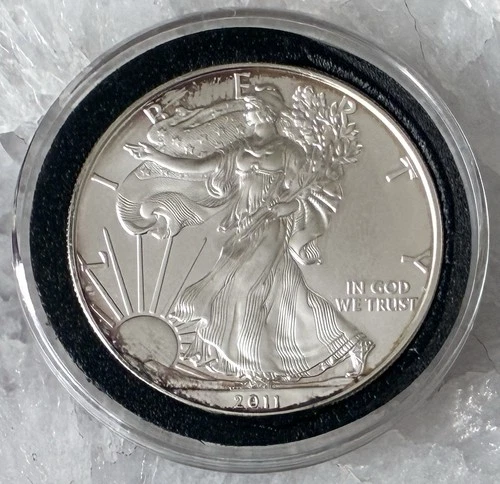 2011 1 Oz Silver American Eagle Brilliant Uncirculated Capsule 25th Anniversary