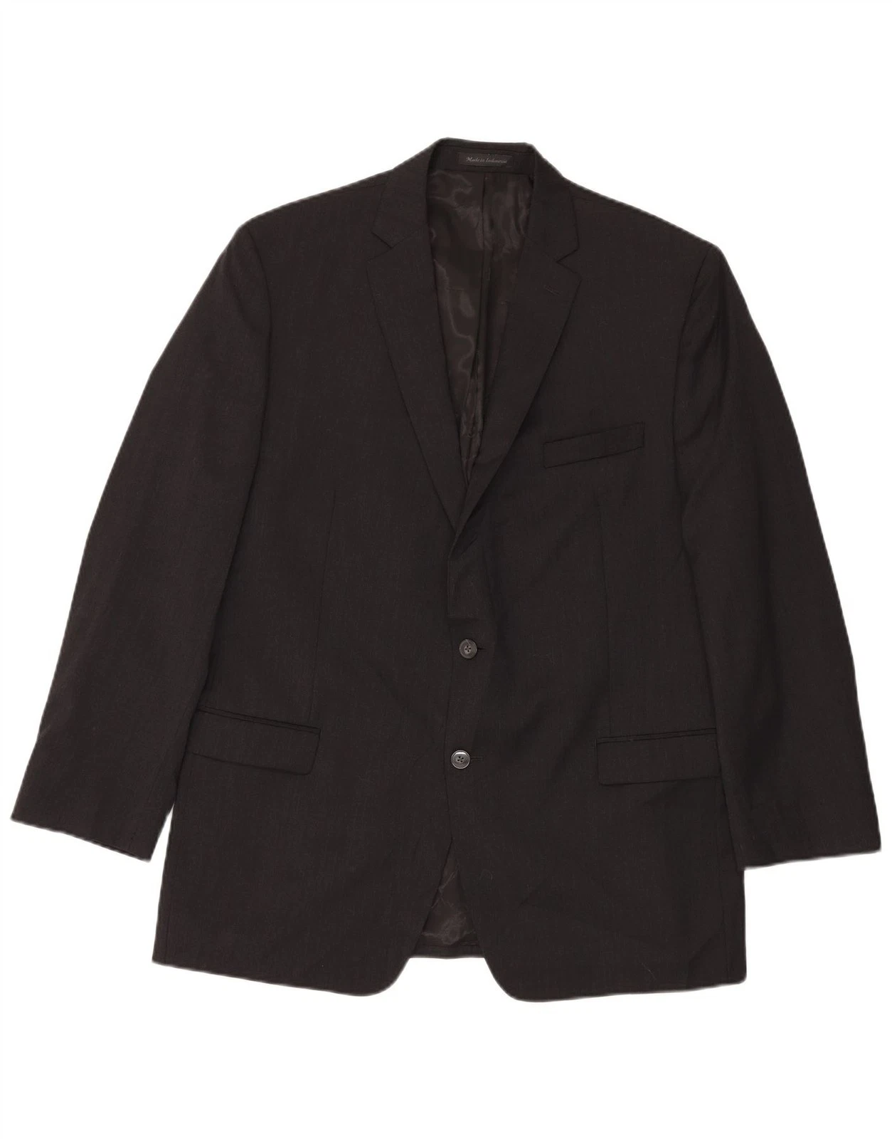 Calvin Klein Mens 2 Button Blazer Jacket UK 44 2XL Grey Wool DB25