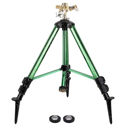 Sprinklers for Yard,Heavy-Duty Impact Sprinkler on Ground Plug Tripod Base, 1 - Picture 2 of 7