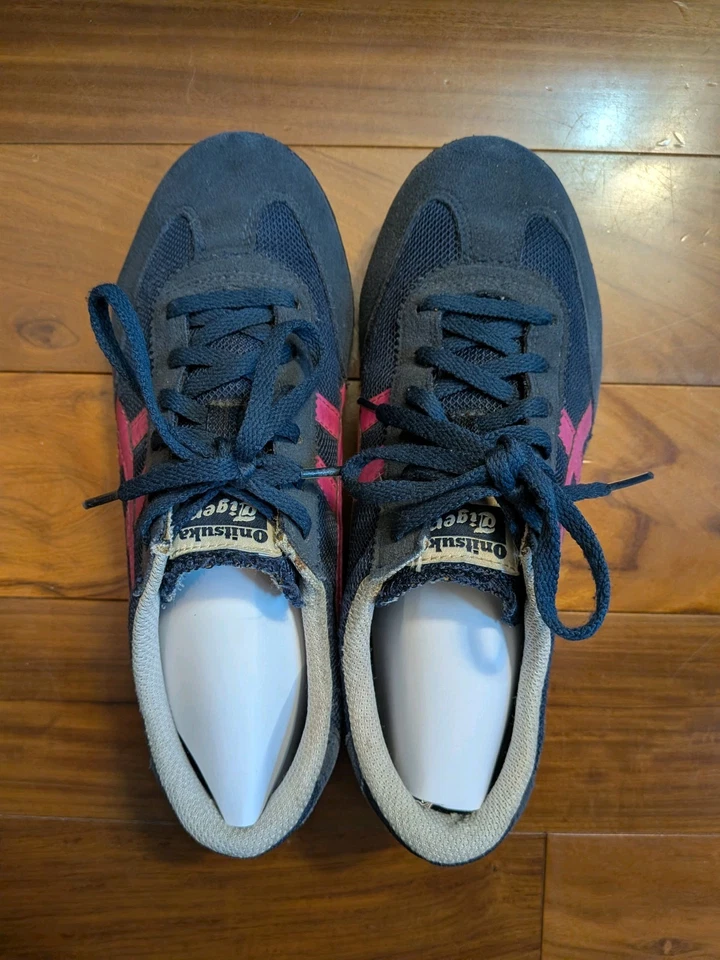 Onitsuka Tiger Serrano US Women's sz 6 Navy Blue Pink Low Profile Sneakers Shoes - Image 3 of 4