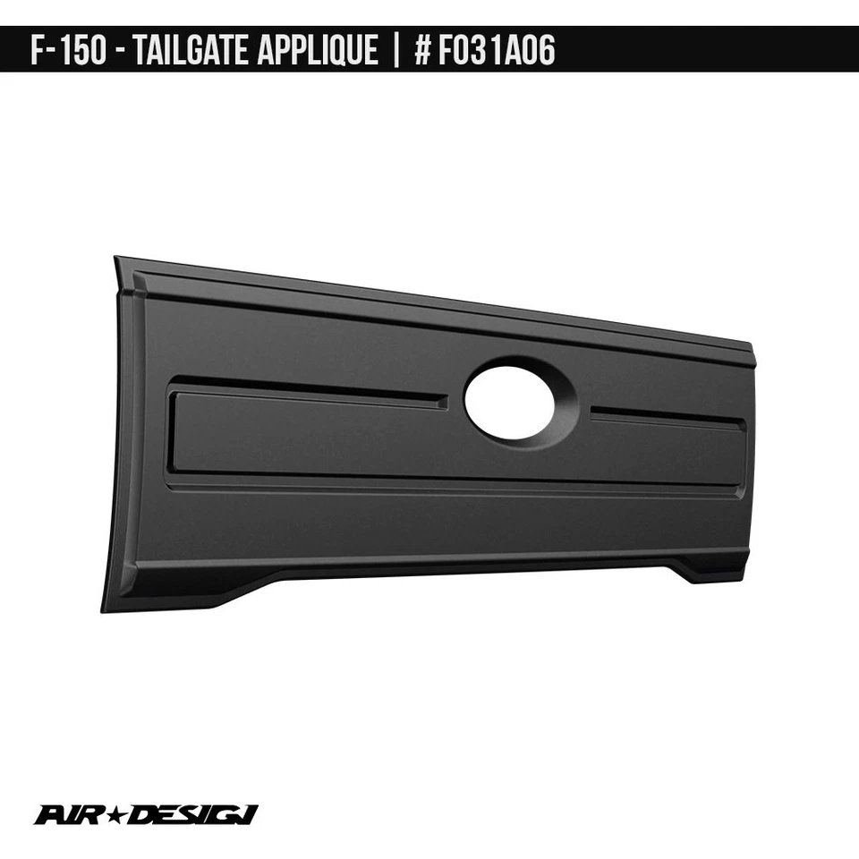 For Ford F-150 2021-2024 Air Design FO31A06 Satin Black Tailgate Applique Foto 2 de 4
