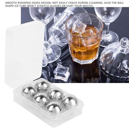 6Pcs Stainless Steel Ice Cubes Cooling Whiskey Stones Reusable Metal Ice Cube... - Picture 7 of 9