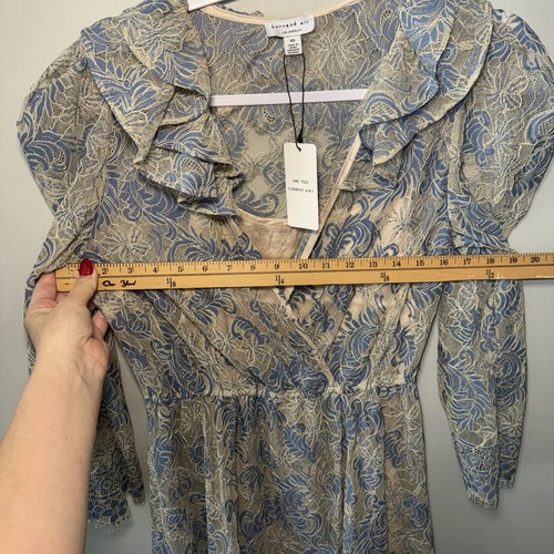 Vestido de encaje Current Air Anthropology azul S-XS VintageCore/Boho - Imagen 9 de 11