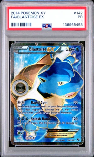 PSA 1 PR 2014 Pokemon XY Full Art Blastoise EX 142/146 Holo Foil Rare