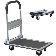 Carrello Portatutto Pieghevole Piattaforma Portata 150 kg Portapacchi in Acciaio