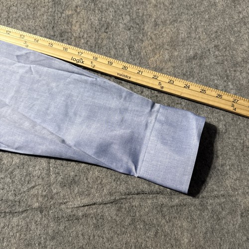 Lauren Ralph Lauren Slim Fit Non Iron Shirt Mens 16 34/35 NWT Blue Long Sleeve - Picture 8 of 8