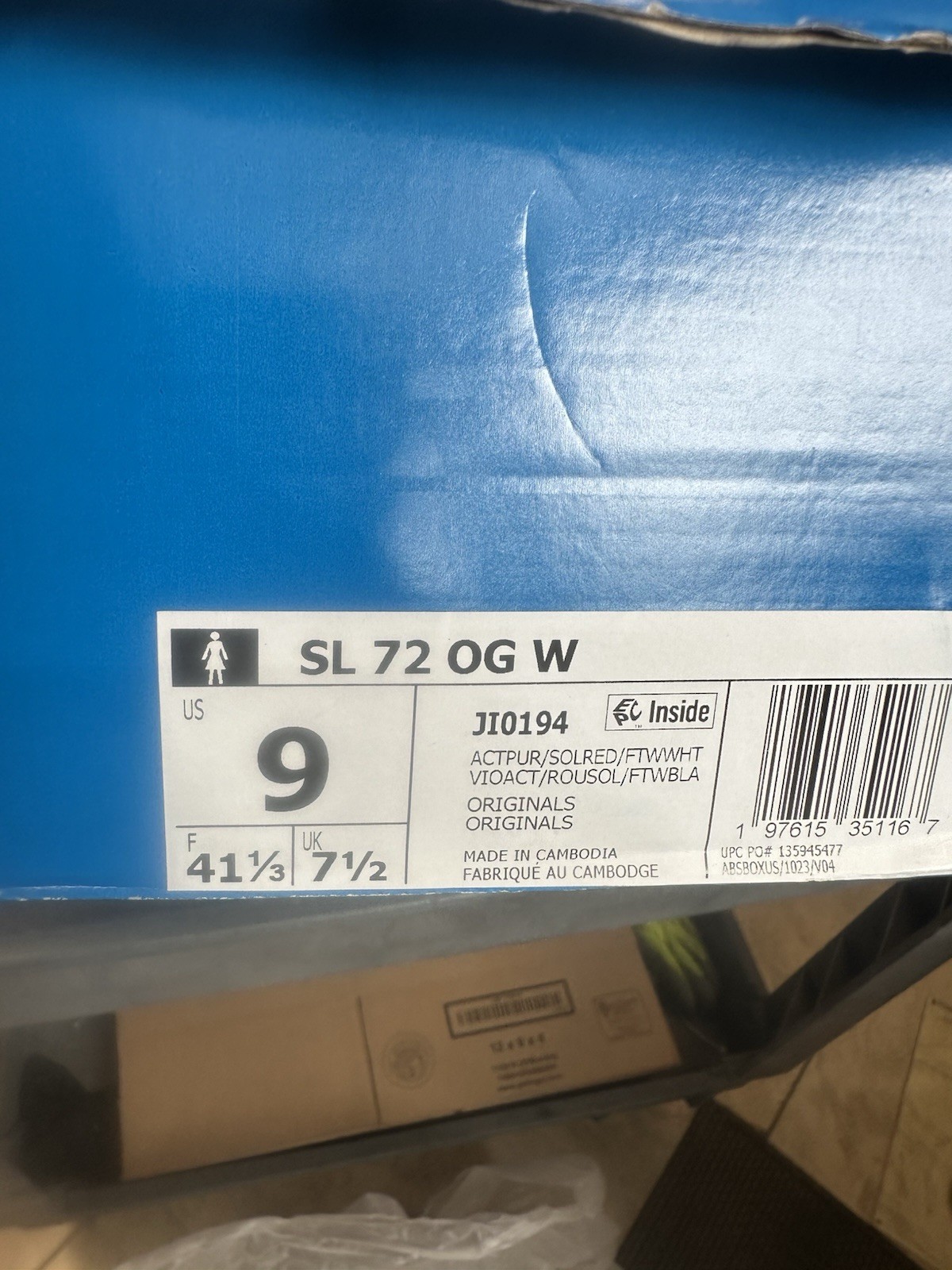 Adidas Originals SL 72 OG Women's Sneakers Shoes JI0194 Size 9