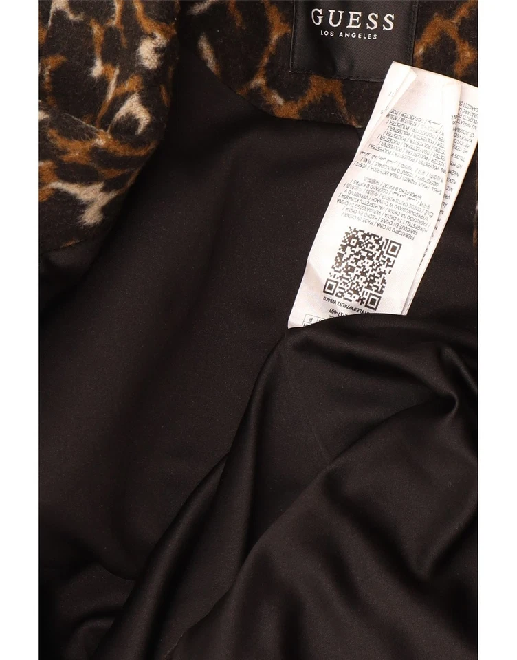 GUESS Womens Loose Fit Overcoat UK 6 XS  Multicoloured Animal Print AY01 - Image 4 of 4