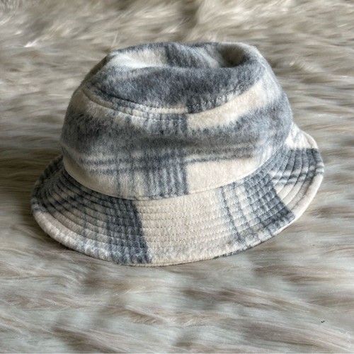 NWT Madewell Plaid Bucket Hat in Dusk Grey - Picture 2 of 6