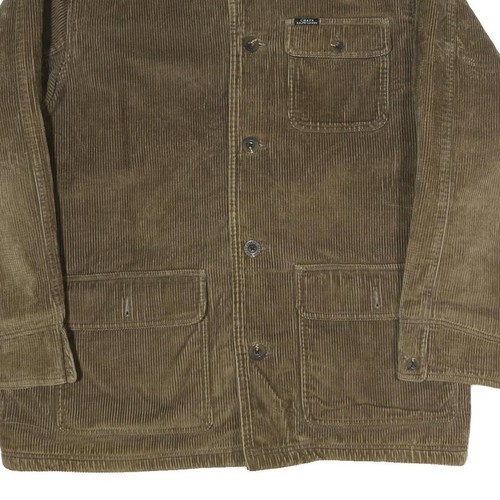 CHAPS RALPH LAUREN Mens Brown & Black Corduroy Button Jacket L Cotton Leather - Picture 5 of 6