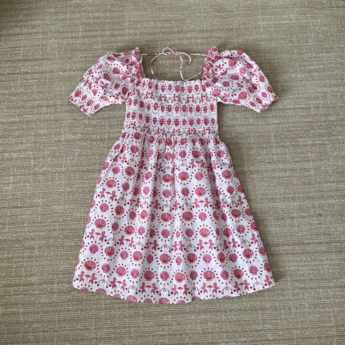 Hill House Home Kleid Gr. XS rosa weiß Athena Nap Meerjungfrau Kirsche Puffärmel - Bild 1 von 6
