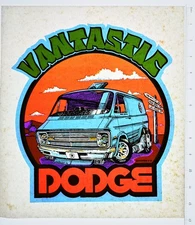 Original VINTAGE 1970s Heat Transfer | Vantastic Dodge Van Vortex 1977
