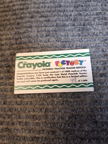 Crayola Peterbilt 379 Diecast Limited Edition 49/1000 1/64 Scale - Picture 9 of 9